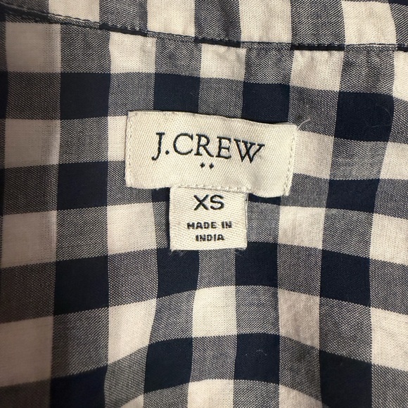 J. Crew Navy and White Plaid Button-Down Shirt - Picture 2 of 2